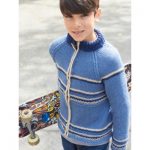 Caron Getting Cold Zip Jacket Free Knit Pattern for Boys