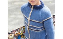 Caron Getting Cold Zip Jacket Free Knit Pattern for Boys