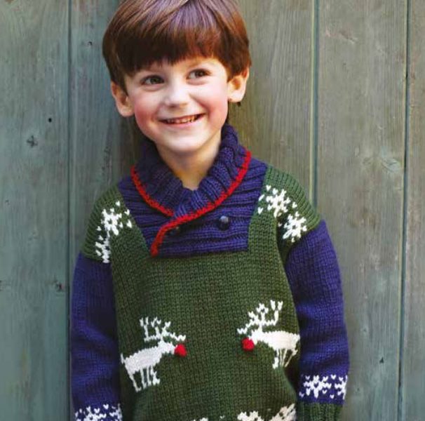 Children’s Reindeer Sweater Free Christmas Knitting Pattern
