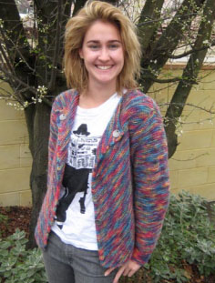 Diagonal Jacket Free Knitting Stitch for Women
