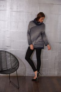 Diagonal Striped Pullover Free Knitting Pattern