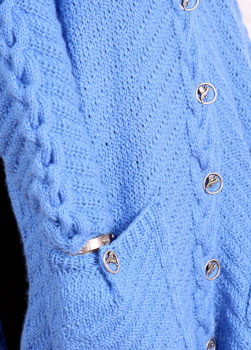 Diagonal and Cable Free Cardigan Knitting Pattern