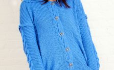 Diagonal and Cable Free Cardigan Knitting Pattern