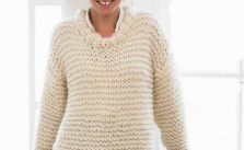 Easy and Quick Chunky Knit Sweater Free Knitting Pattern