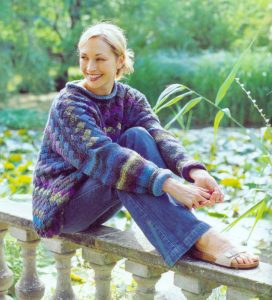Entrelac Sweater for Women Free Knitting Pattern