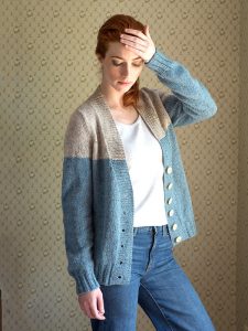 Estuary Two Toned Cardigan Free Knitting Pattern for Women