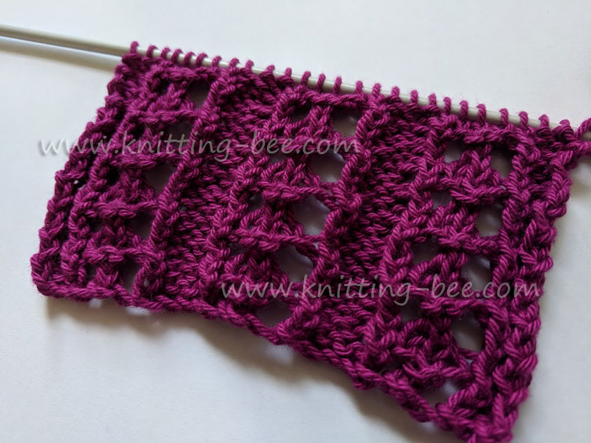Eyelet Rib Free Knitting Pattern designed by Knitting Bee.
