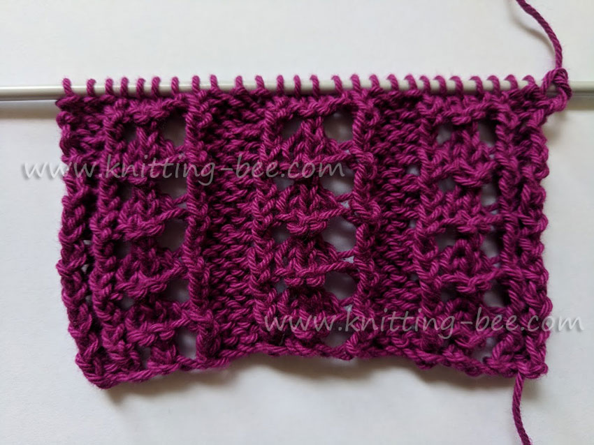 Eyelet Rib Free Knitting Pattern designed by Knitting Bee.
