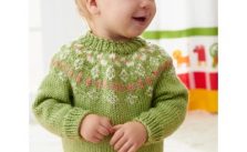 Girls’ Garden Flowers Fair Isle Yoke Sweater
