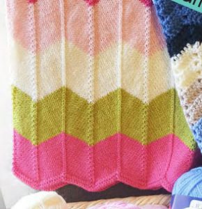 Knitted Chevron Blanket for Baby Free Pattern