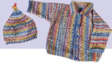 Opal Baby Set Free Knitting Pattern for Cardigan and Hat