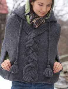 Patons Braid Detail Cape Free Knitting Pattern