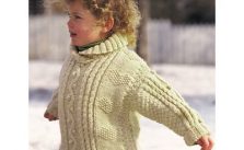 Patons Cables and Hearts Child’s Pullover Free Knitting Pattern