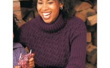 Patons Cables and Ribs Women’s Sweater Free Knitting Pattern