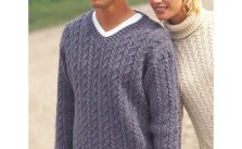 Patons Casual Cables Men’s Sweater Free Knitting Pattern