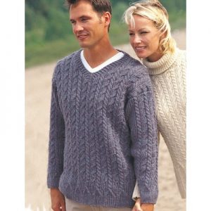 Patons Casual Cables Men's Sweater Free Knitting Pattern