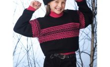 Patons Cropped Sweater with Norwegian Pattern Free Knitting