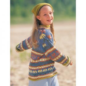 Patons Enchanted Garden Sweater Free Knitting Pattern for Girls