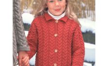 Patons Girl’s Cuddly Cables Cardigan Free Knitting Pattern