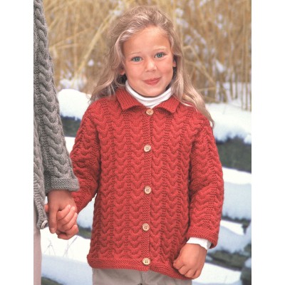 Patons Girl’s Cuddly Cables Cardigan Free Knitting Pattern