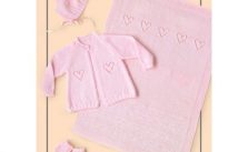 Rosy Garden Baby Layette Set Free Knitting Pattern