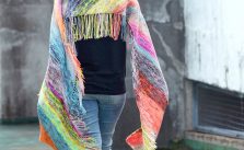 Flying Fringe Rectangular Scarf Free Knitting Pattern