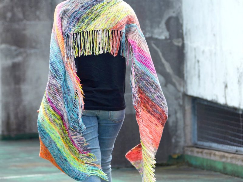 Flying Fringe Rectangular Scarf Free Knitting Pattern