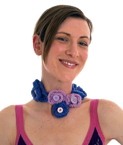 Flower Headband and Necklace Free Knitting Pattern