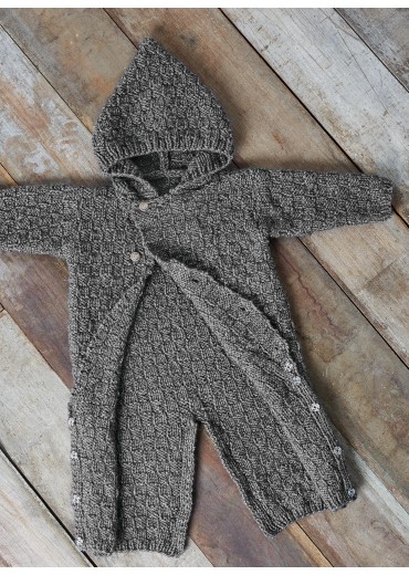 Hooded All-in-one Free Baby Knitting Pattern