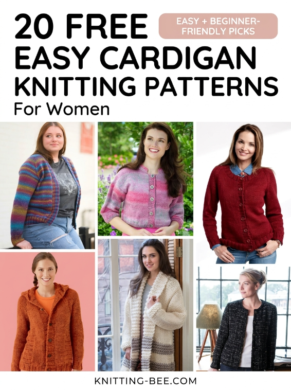 20 Free Easy Cardigan Knitting Patterns for Women
