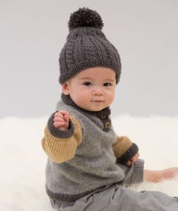 Handsome Sweater and Hat Free Baby Knitting Pattern