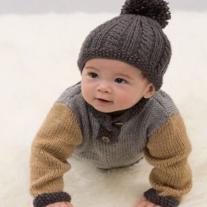 Handsome Sweater and Hat Free Baby Knitting Pattern
