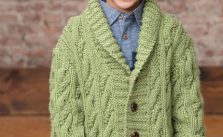 Kid’s Cable Cardigan Free Knitting Pattern