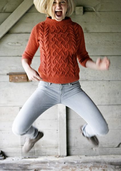 Beatnik Free Sweater Knitting Pattern with Cables