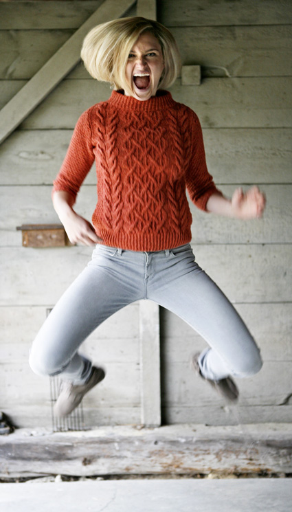 Beatnik Free Sweater Knitting Pattern with Cables