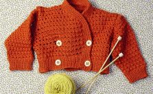 Blossom Double Breasted Baby Cardigan Free Knitting Pattern