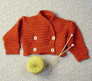 Blossom Double Breasted Baby Cardigan Free Knitting Pattern - Knitting Bee