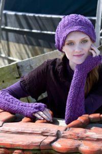 Cabled Helmet & Gauntlets Free Knitting Pattern