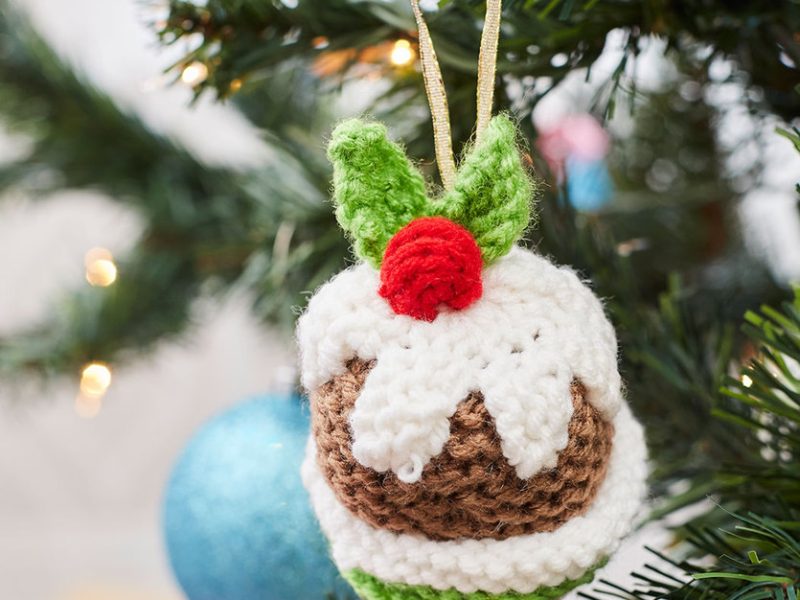 Christmas Pudding Ornament Free Christmas Knitting Pattern