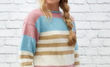 Coastal Stripes Pullover Free Knitting Pattern