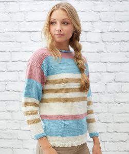 Coastal Stripes Pullover Free Knitting Pattern