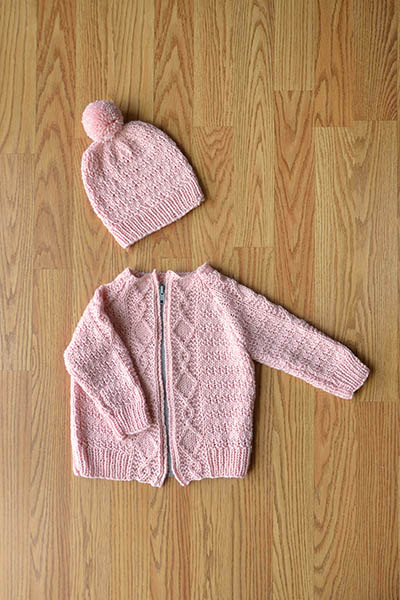 Cozy Kids Cardigan and Hat Set Free Knitting Pattern