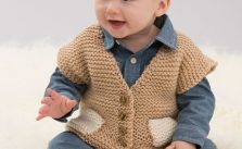 Easy Pocketed Vest Free Baby Knitting Pattern