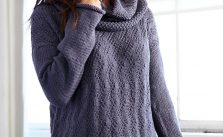 Feather Chic Sweater & Removable Cowl Free Knitting Pattern