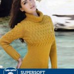 Fitted Cabled Pullover with Turtleneck Free Knitting Pattern
