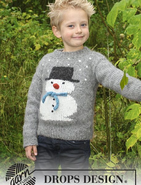 Frosty’s Christmas Kids Sweater Free Knitting Pattern