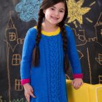 Girl’s Cabled Dress Free Knitting Pattern