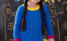Girl’s Cabled Dress Free Knitting Pattern