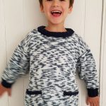 Kids Sweater with Contrast Edgings Free Knitting Pattern