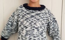 Kids Sweater with Contrast Edgings Free Knitting Pattern